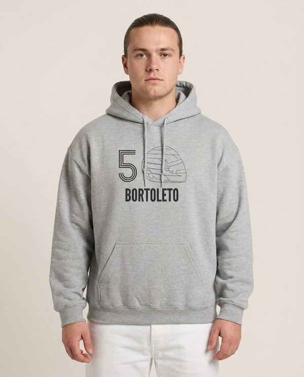 Bortoleto Helmet 2026 Hoodie — Grey Front, worn