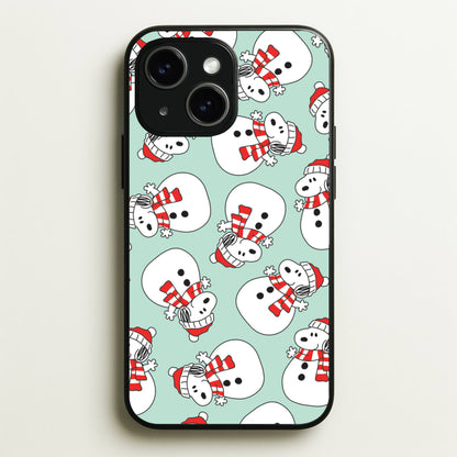 Cartoon Beagle Snowman Pattern iPhone 14 Case