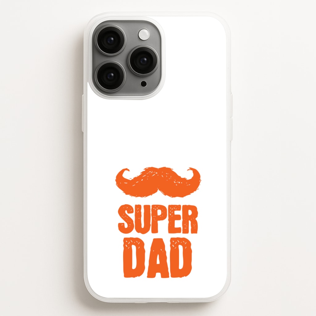 Moustache Super Dad Orange Phone Case for iPhone, Samsung Galaxy and Google Pixel