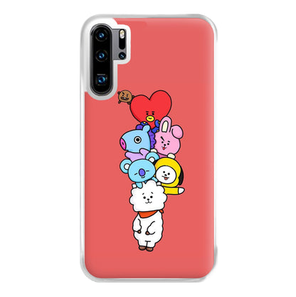 Red BT21 - RJ, Mang, Koya, Chimmy, Cooky, Shooky, Tata - K Pop Phone Case