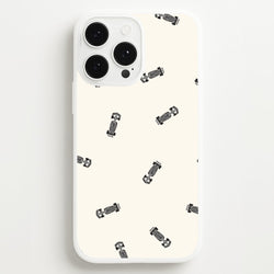 Race Cars Pattern Off White iPhone 13 Pro Case