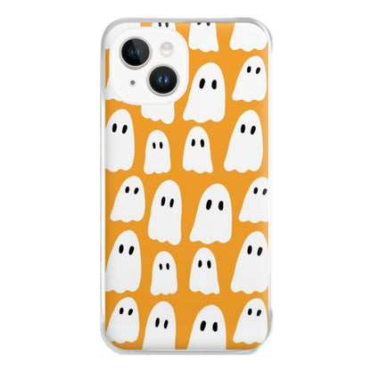 Orange Ghost Halloween Pattern Phone Case