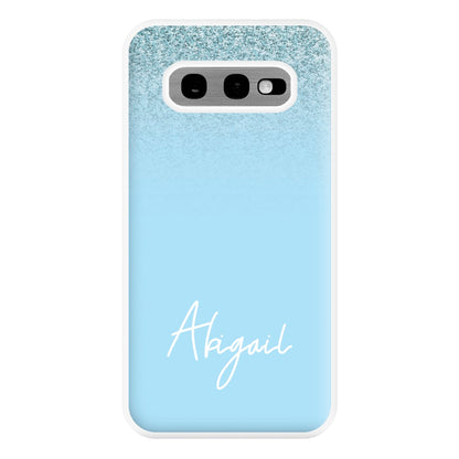 Blue Glitter Personalised Name Galaxy S10e Case