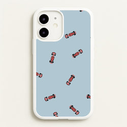 Race Cars Pattern Blue iPhone 12 / 12 Pro Case