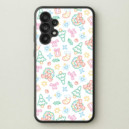 Neon Christmas Icons Pattern II Galaxy A13 Case