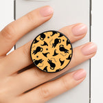 Black Cat And Hats Pattern Phone Grip