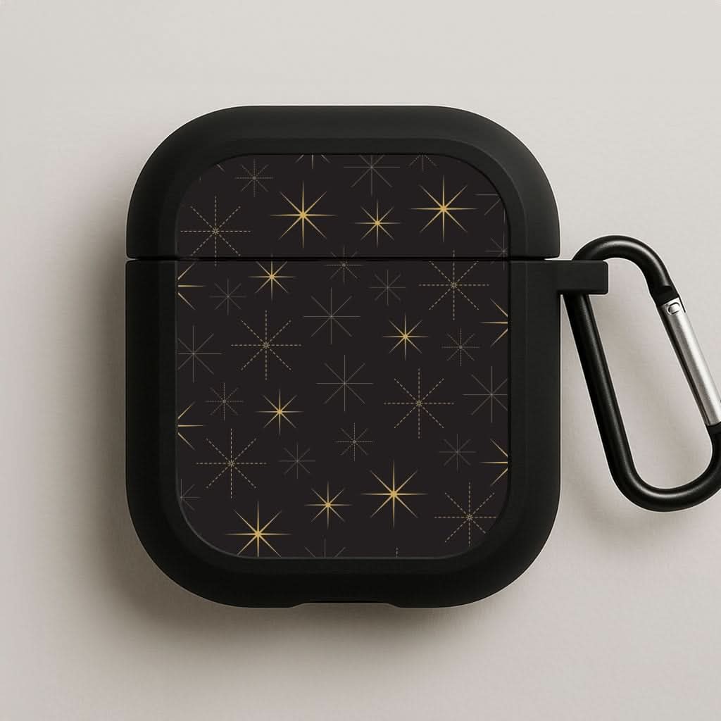 Christmas Gold Stars Pattern AirPods Case