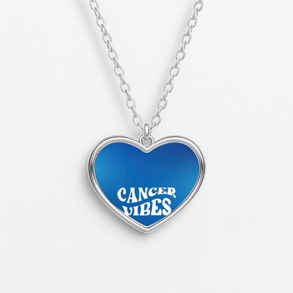Cancer Vibes Gradient Zodiac Heart Necklace