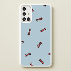 Race Cars Pattern Blue Galaxy A71 Case
