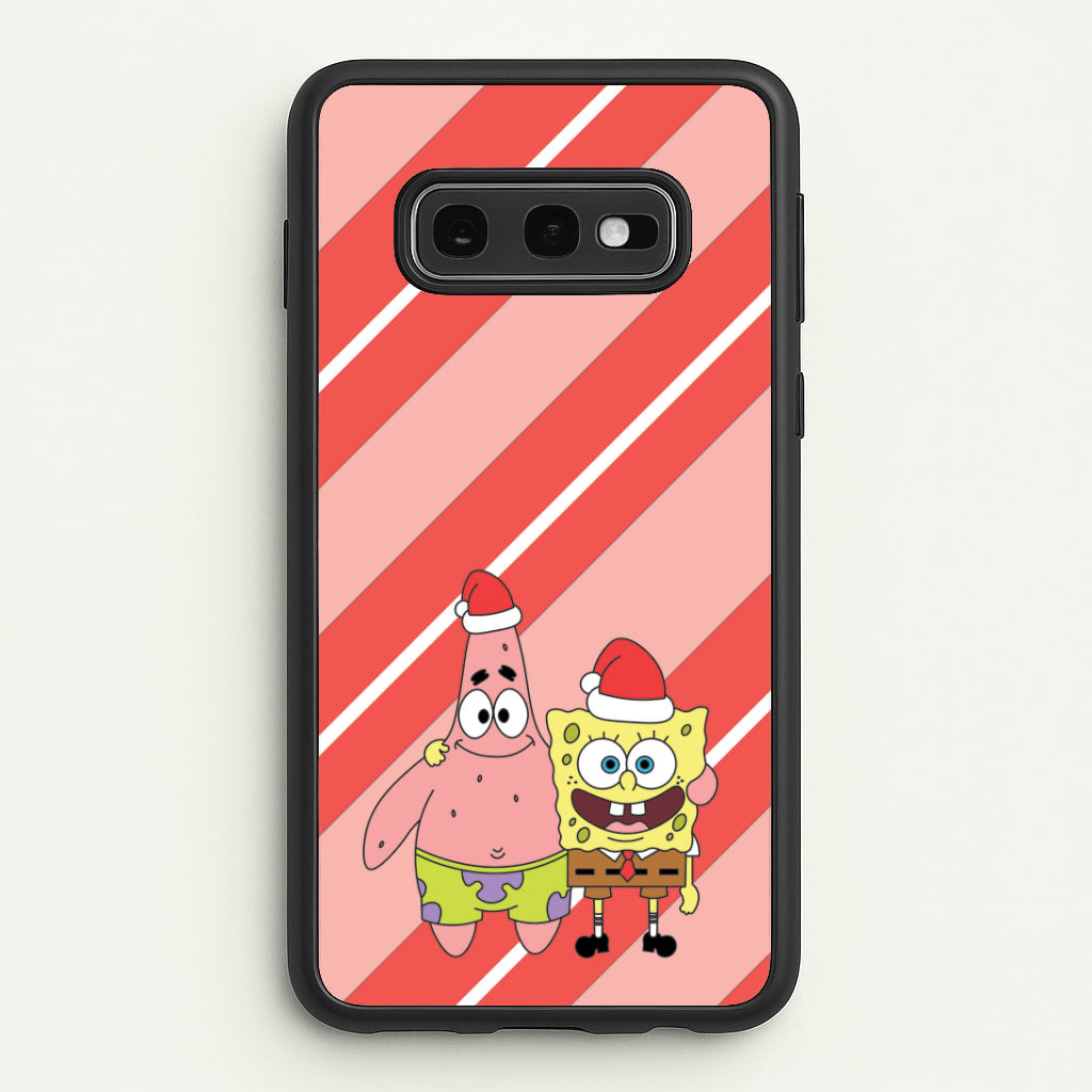 Cartoon Sponge And Starfish Christmas Hats Galaxy S10e Case