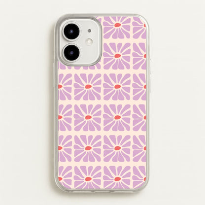 Square Abstract Flowers Mauve iPhone 12 Mini Case