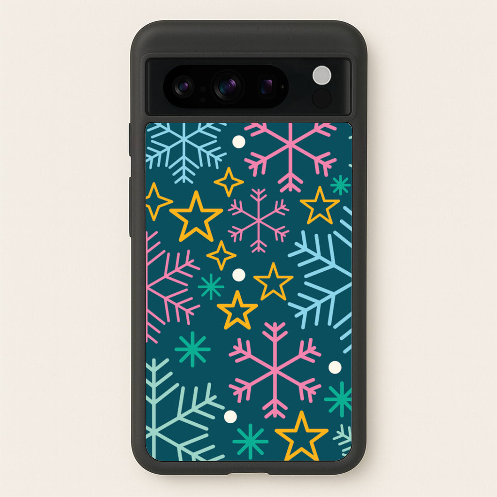 Colourful Christmas Symbols Pattern Google Pixel 8 Pro Case