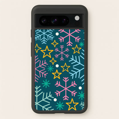 Colourful Christmas Symbols Pattern Google Pixel 8 Pro Case
