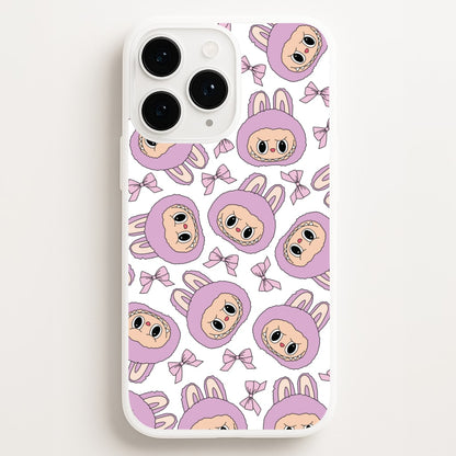 Cute Purple Monster And Bows Pattern Phone Case for iPhone, Samsung Galaxy and Google Pixel