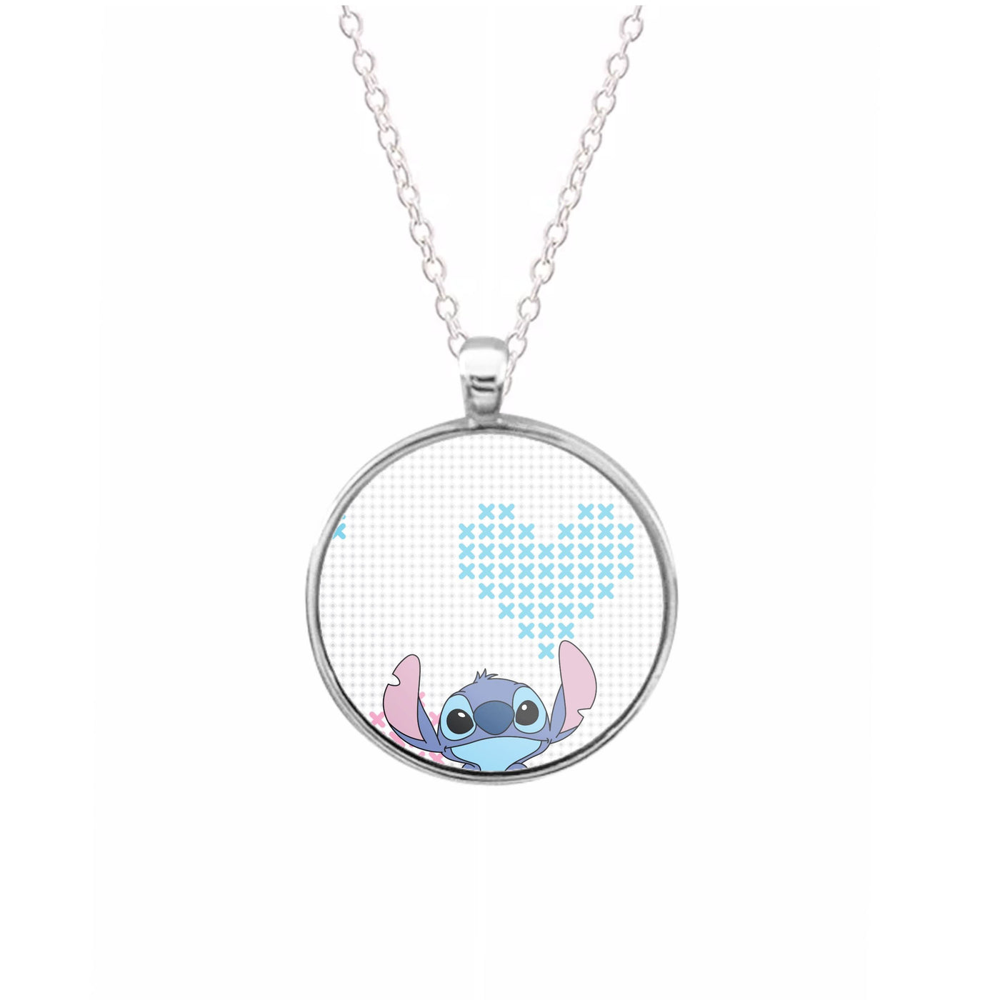 Blue Alien Hearts Necklace