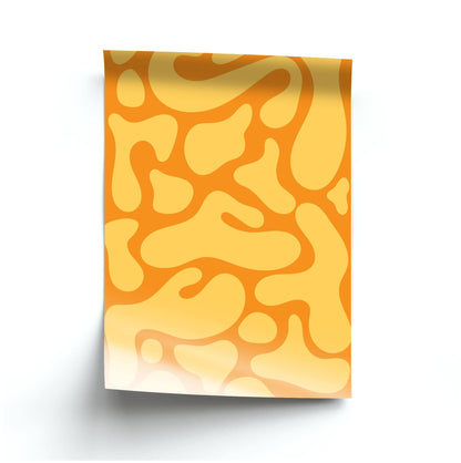 Yellow Blobs Abstract Pattern Poster