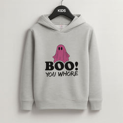 Boo You Ghost Grey Kids Hoodie