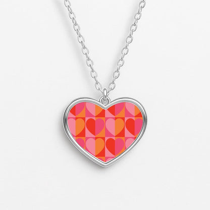 Sunset Hearts Pattern Heart Necklace