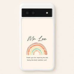 Biege Personalised Teacher Rainbow  Google Pixel 7a Case