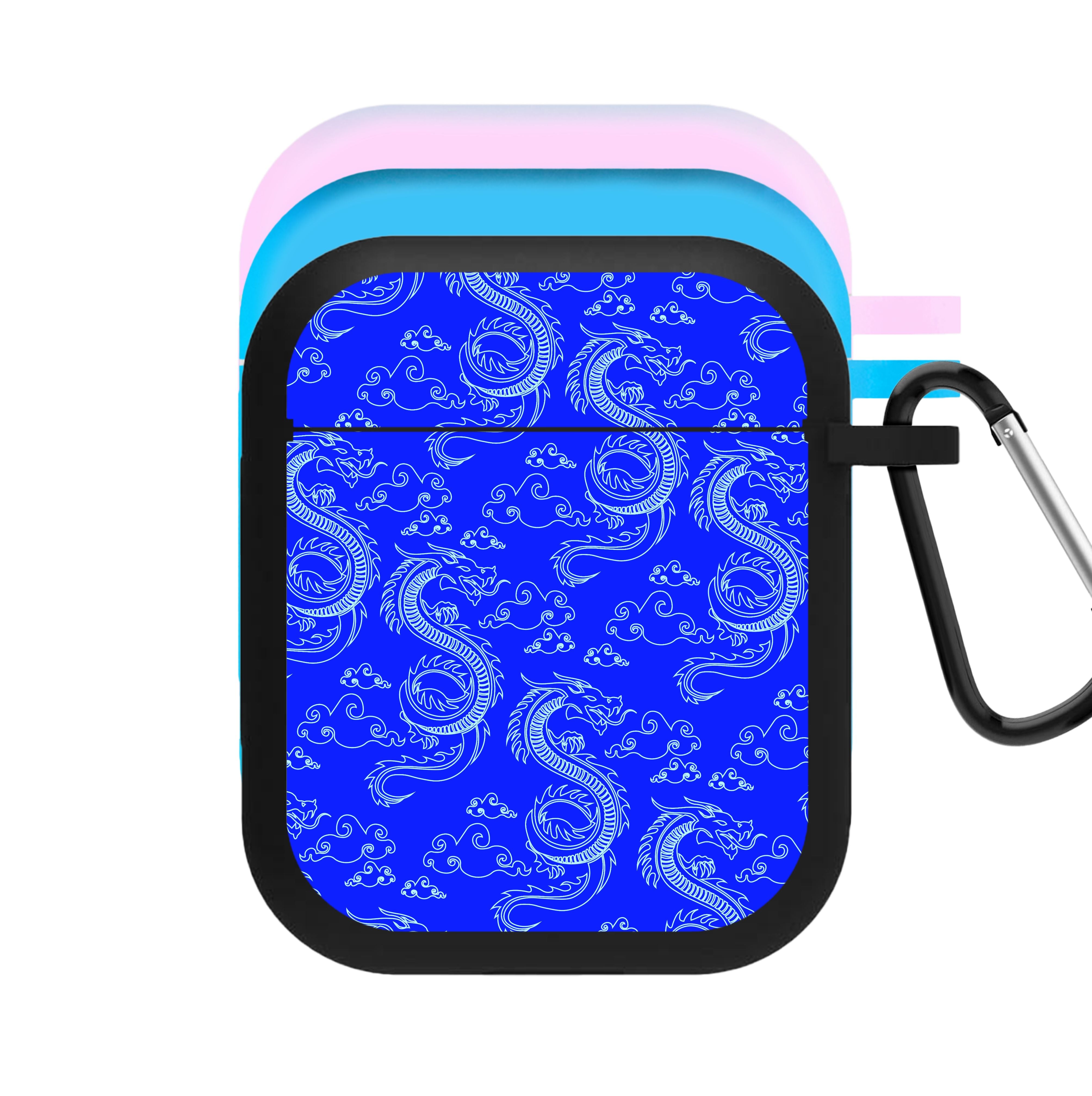 Blue Dragon Pattern AirPods Case