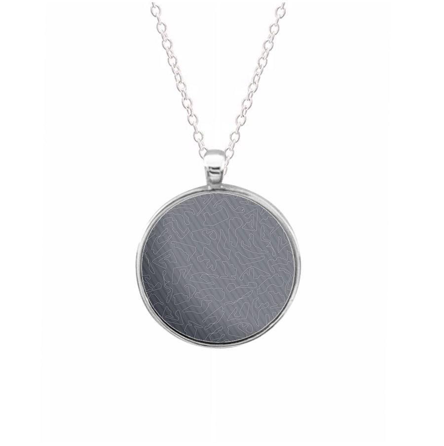 Track Outlines Gray Necklace