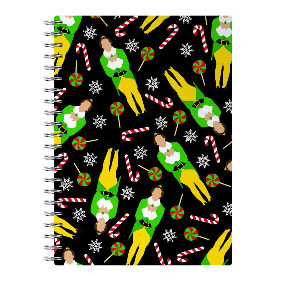 Elf Candy Cane Pattern Notebook