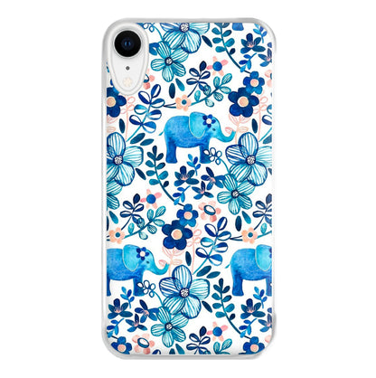 Elephant and Floral Pattern Phone Case