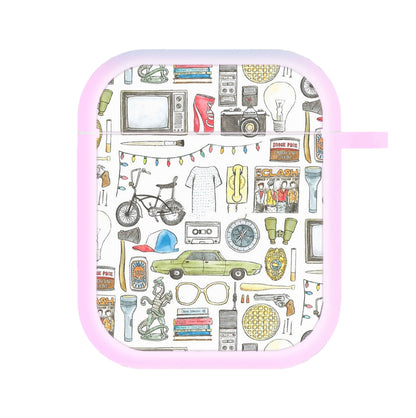 Stranger Objects Illustration AirPods Case