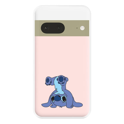 Cute Blue Alien Handstand Google Pixel 7a Case