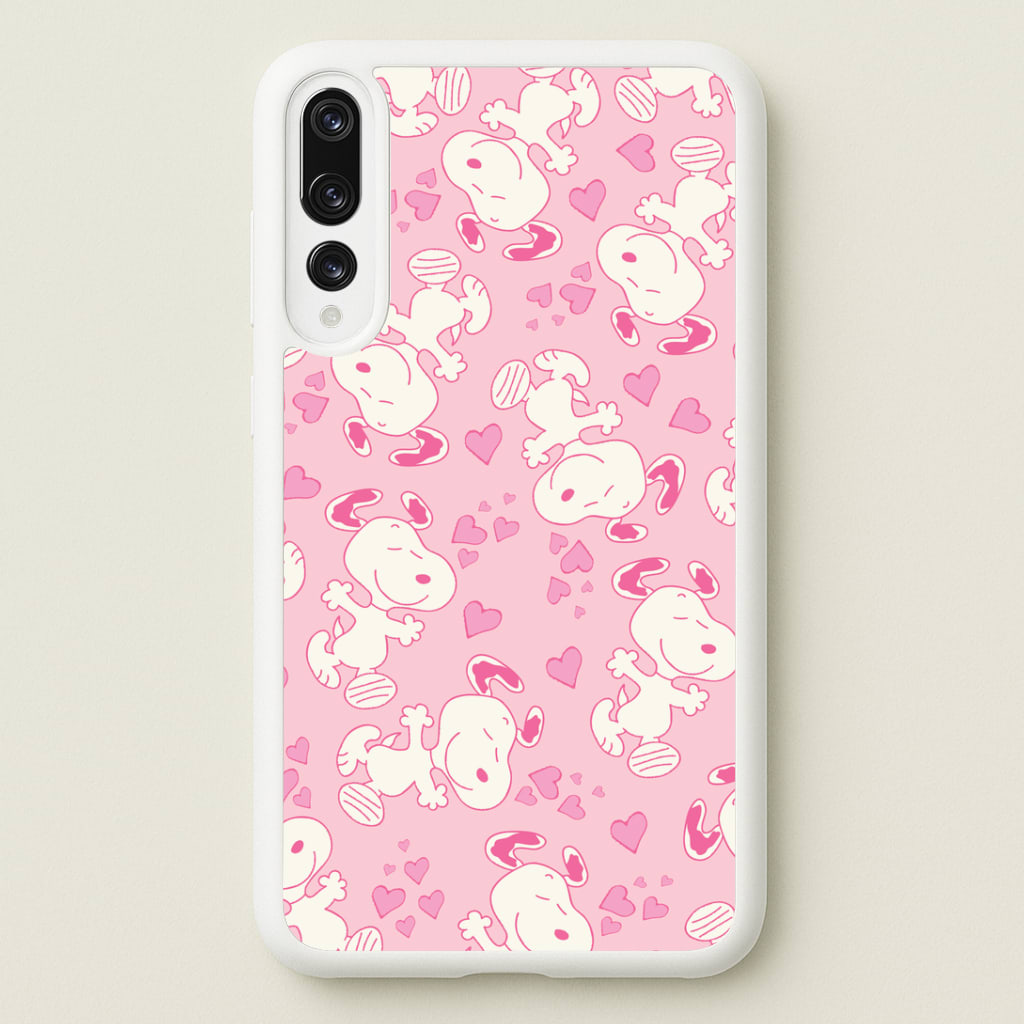 Cartoon Beagle Valentine Hearts Pattern Huawei P20 Pro Case