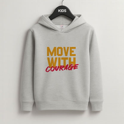 Move With Courage Grey Kids Hoodie