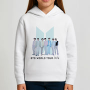 K-Pop Band Tour Pastel Blue Kids Hoodie 3