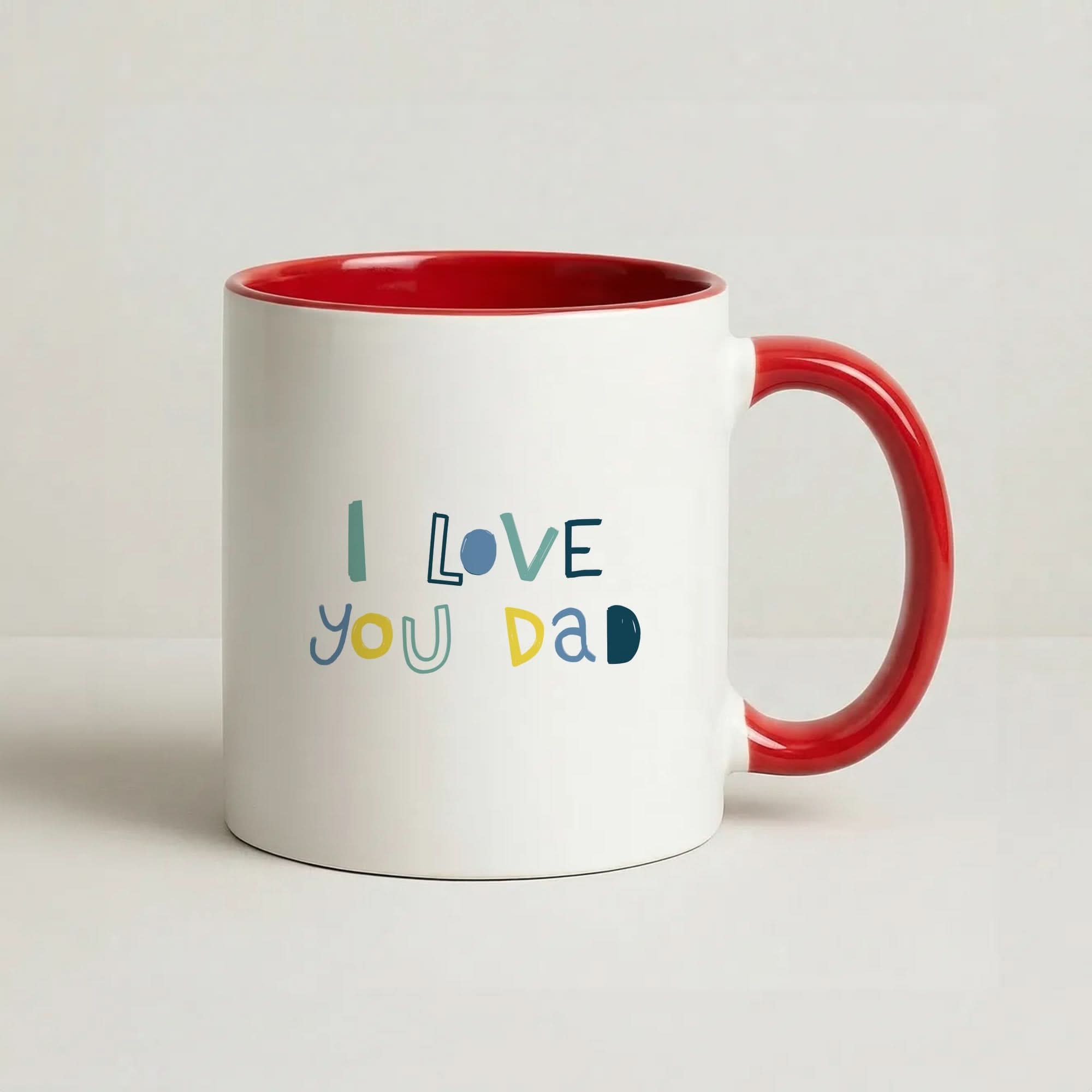 I Love You Dad Scribbles Red Mug