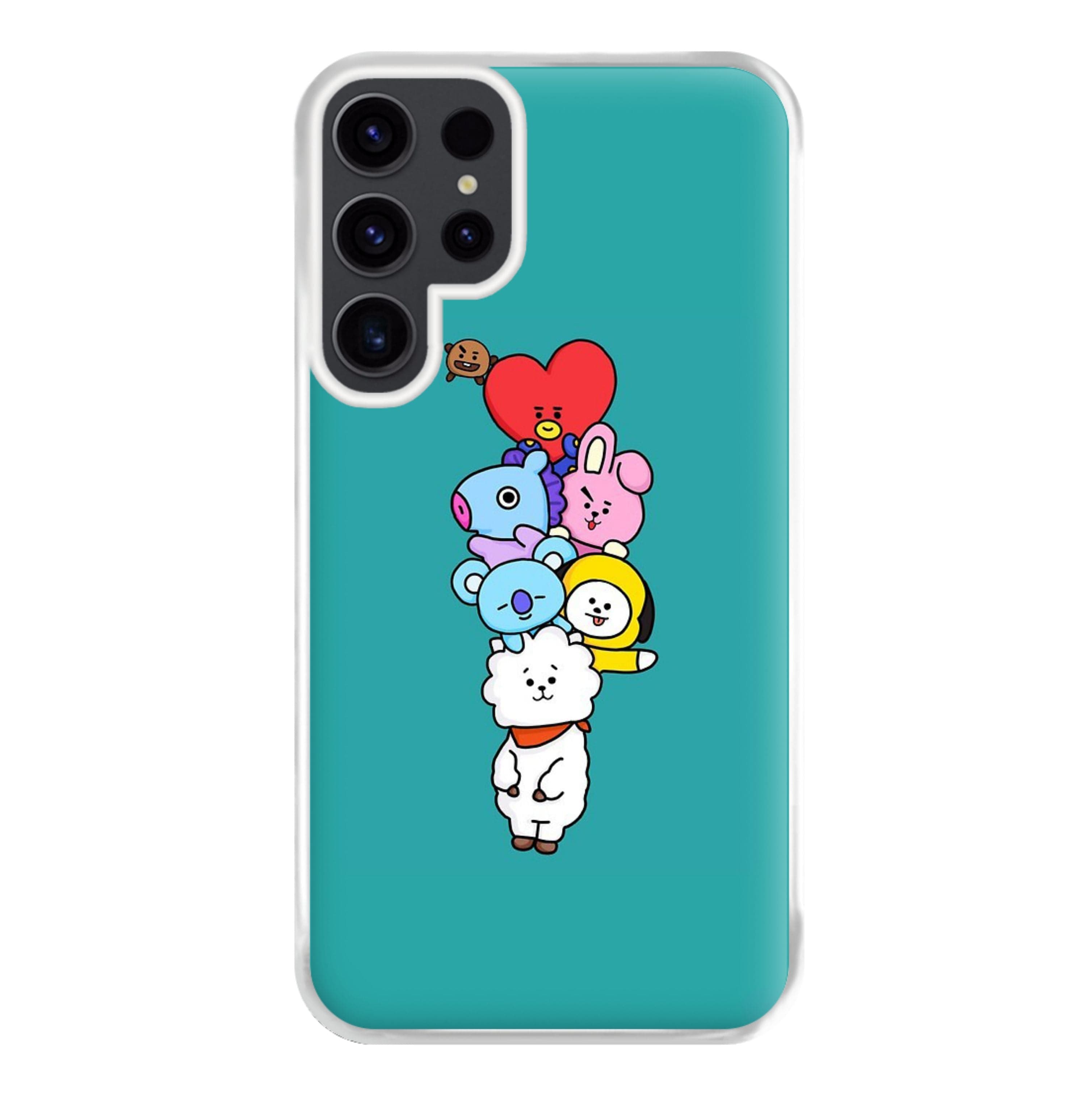 Green BT21 - RJ, Mang, Koya, Chimmy, Cooky, Shooky, Tata - K Pop Phone Case