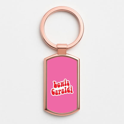 Red Name Rose Gold Keyring
