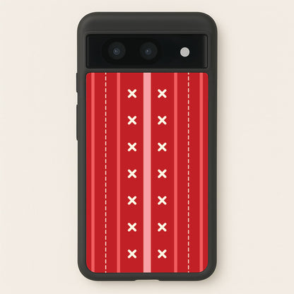 Stripes And Stitches Red Christmas Pattern Google Pixel 8a Case