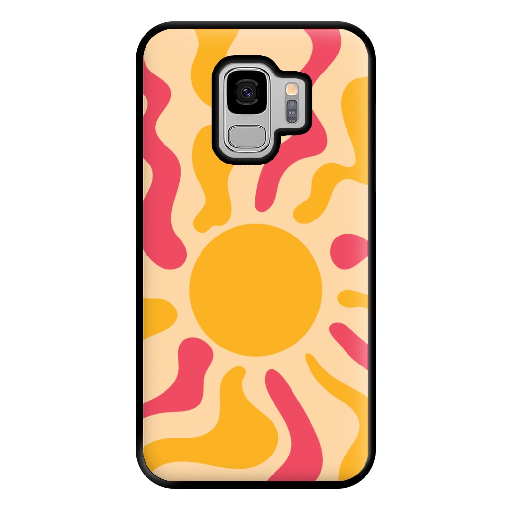 Yellow And Pink Abstract Sun Galaxy S9 Case