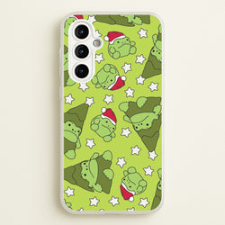Christmas Frogs And Stars Plush Pattern Galaxy A54 Case
