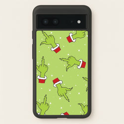 Green Middle Finger Christmas Pattern Google Pixel 7 Case