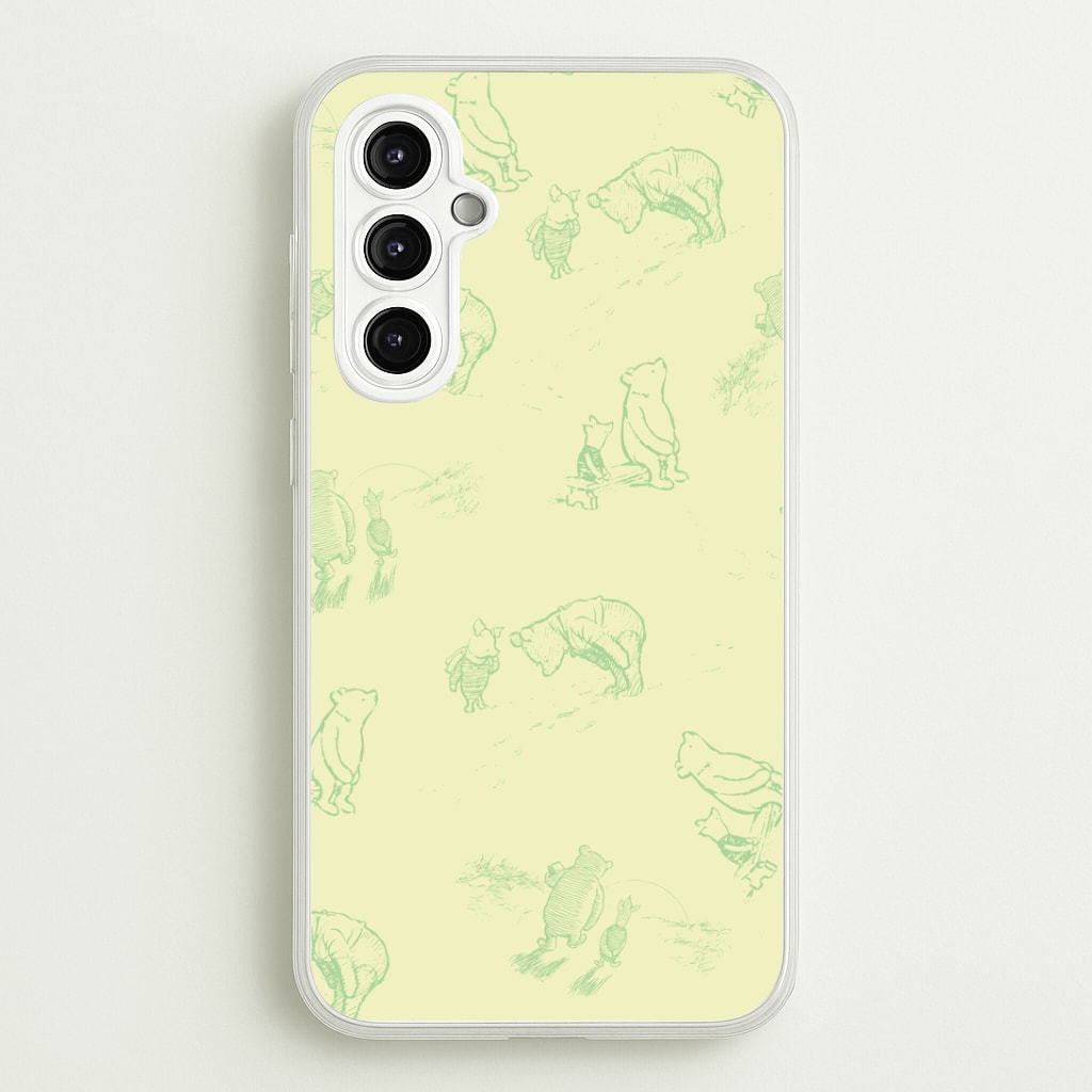 Sketched Winnie Pattern Galaxy A14 Case