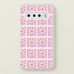 Square Abstract Flowers Mauve Galaxy S10 Case