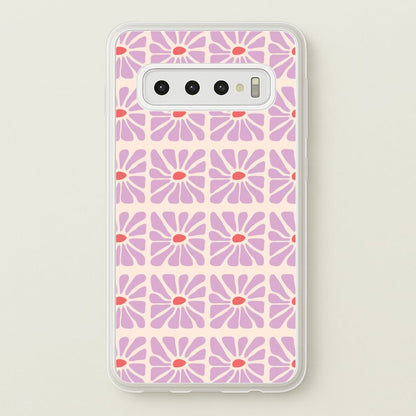 Square Abstract Flowers Mauve Galaxy S10 Case