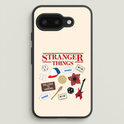 Stranger Things Cartoon Icons Google Pixel 9a Case