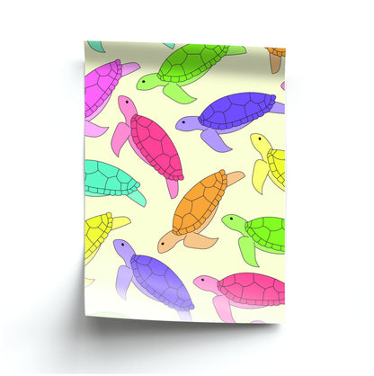 Multi Coloured Turtle Pattern - Sealife Poster