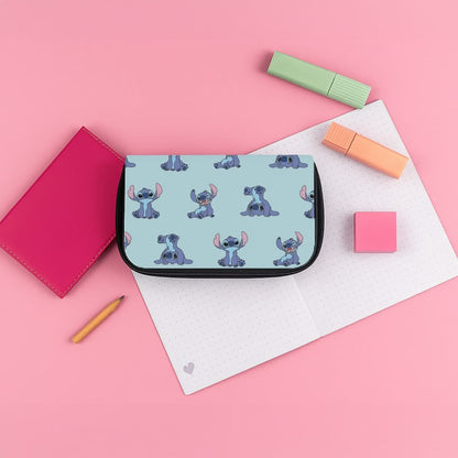 Cute Blue Alien Pose Pattern Pencil Case