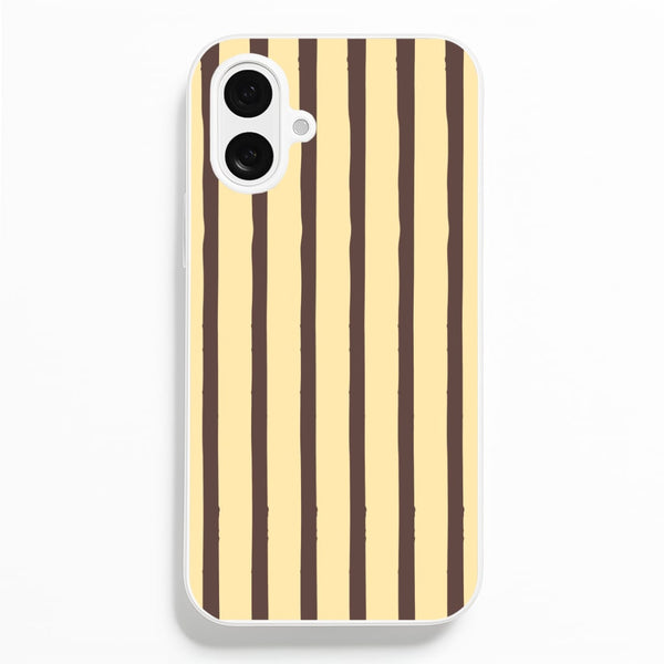Vanilla & Chocolate Stripes iPhone 16 Plus Case