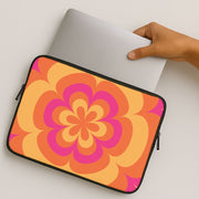 Sunset Trippy Flower Pattern Laptop Sleeve 2