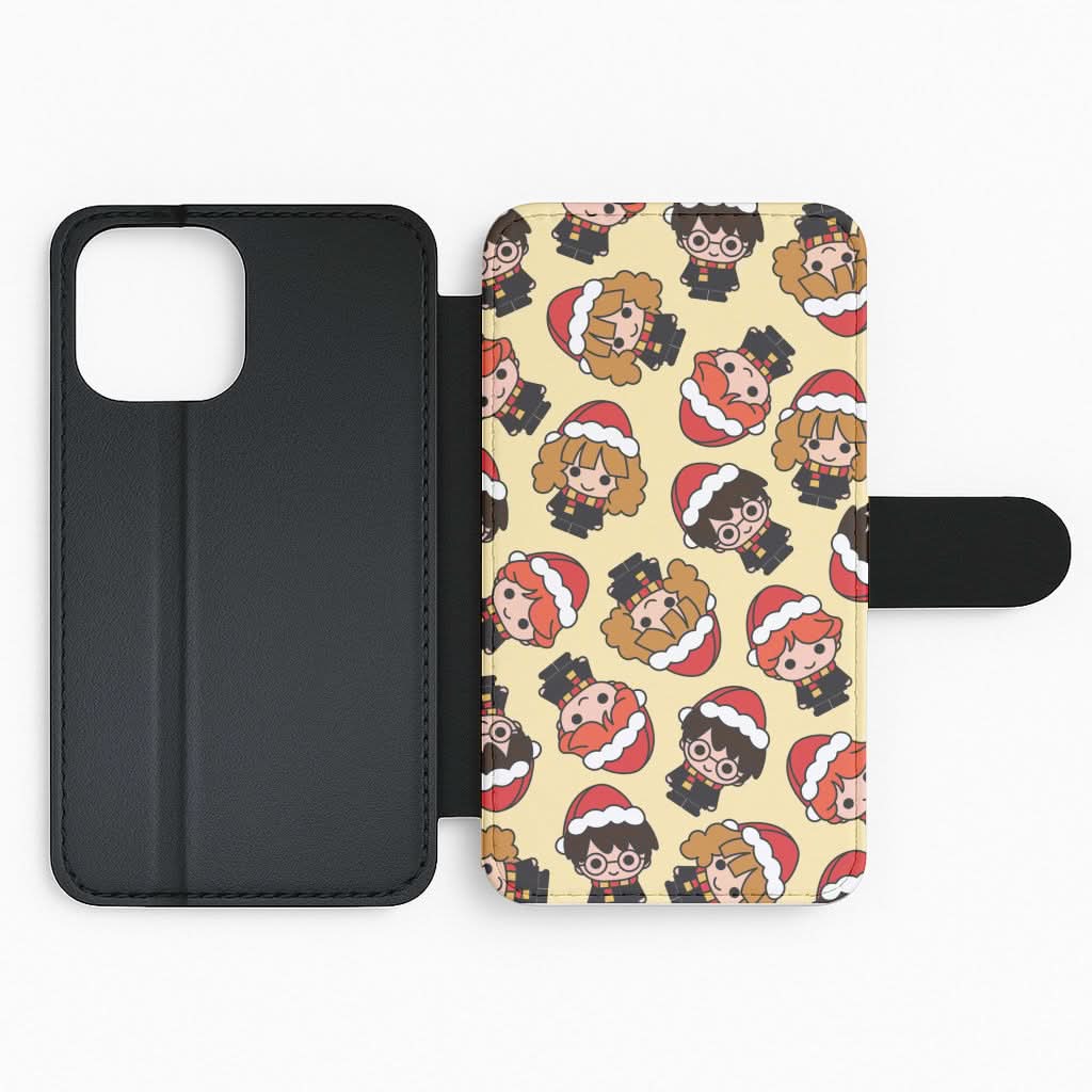 Wizards With Christmas Hats Pattern Flip Phone Case