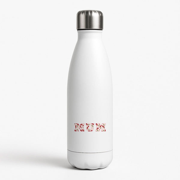 Floral Varsity Mum White Water Bottle