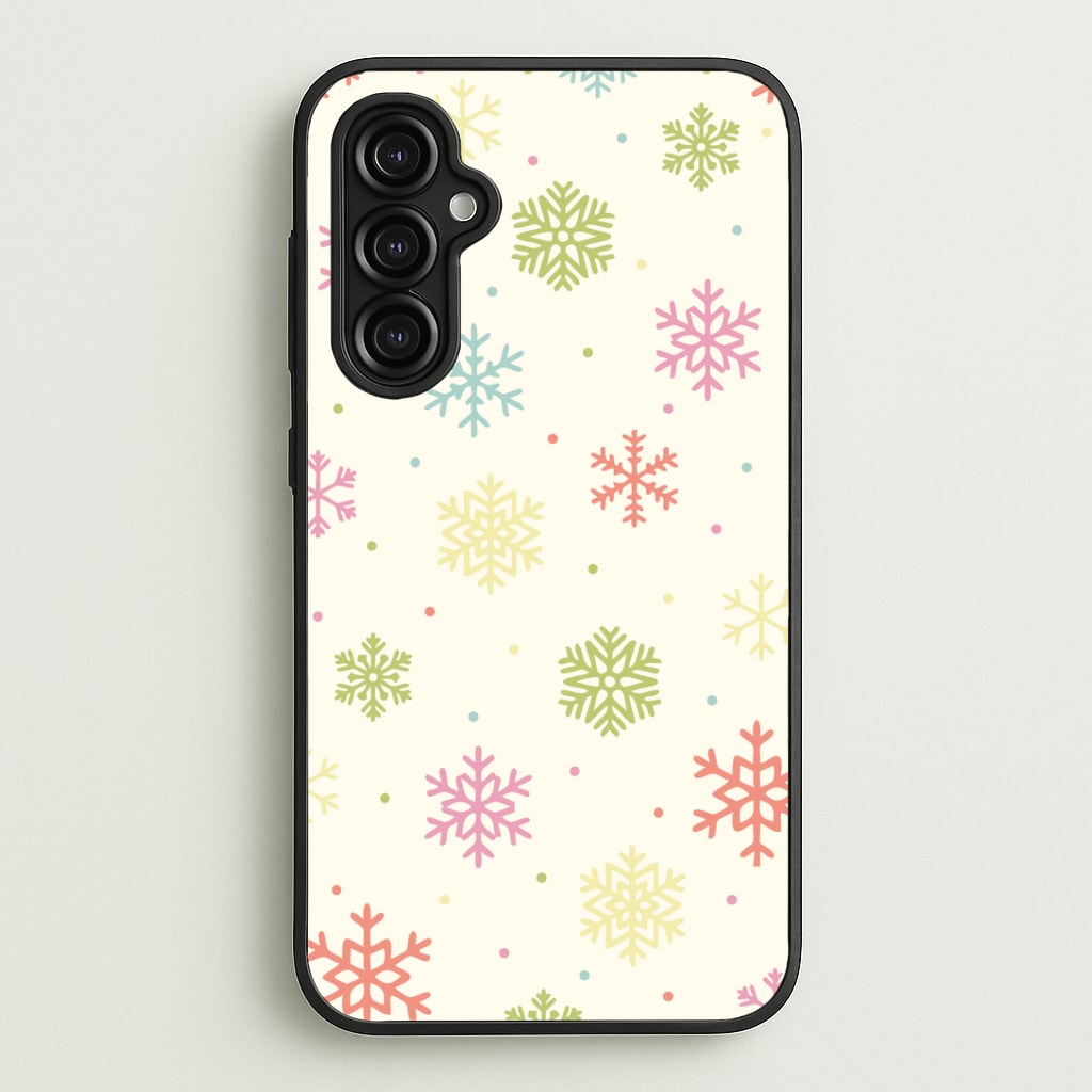 Pastel Snowflakes Pattern Galaxy A14 Case